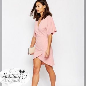 ASOS Asymmetric Mini Dress with Kimono Sleeve sz 4